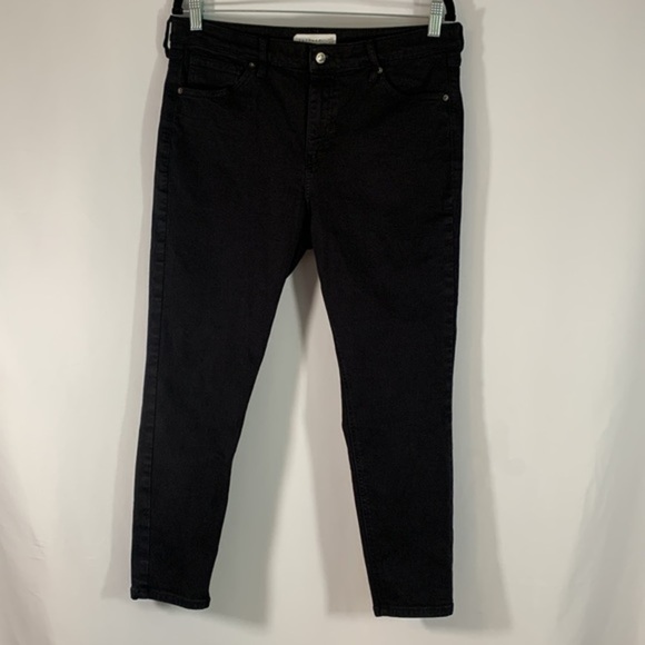 Topshop Jamie Black Denim Cropped/Ankle Skinny Jeans Petite - Picture 1 of 11